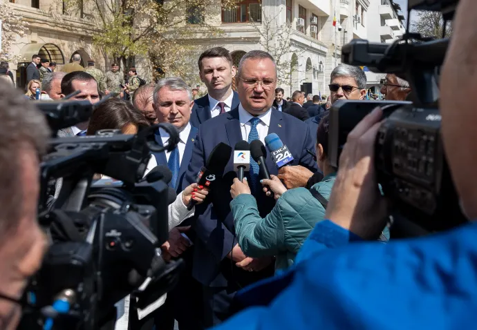 Nicolae Ciucă miniszterelnök nyilatkozik Focșani-ban – Fotó: Románia Kormánya