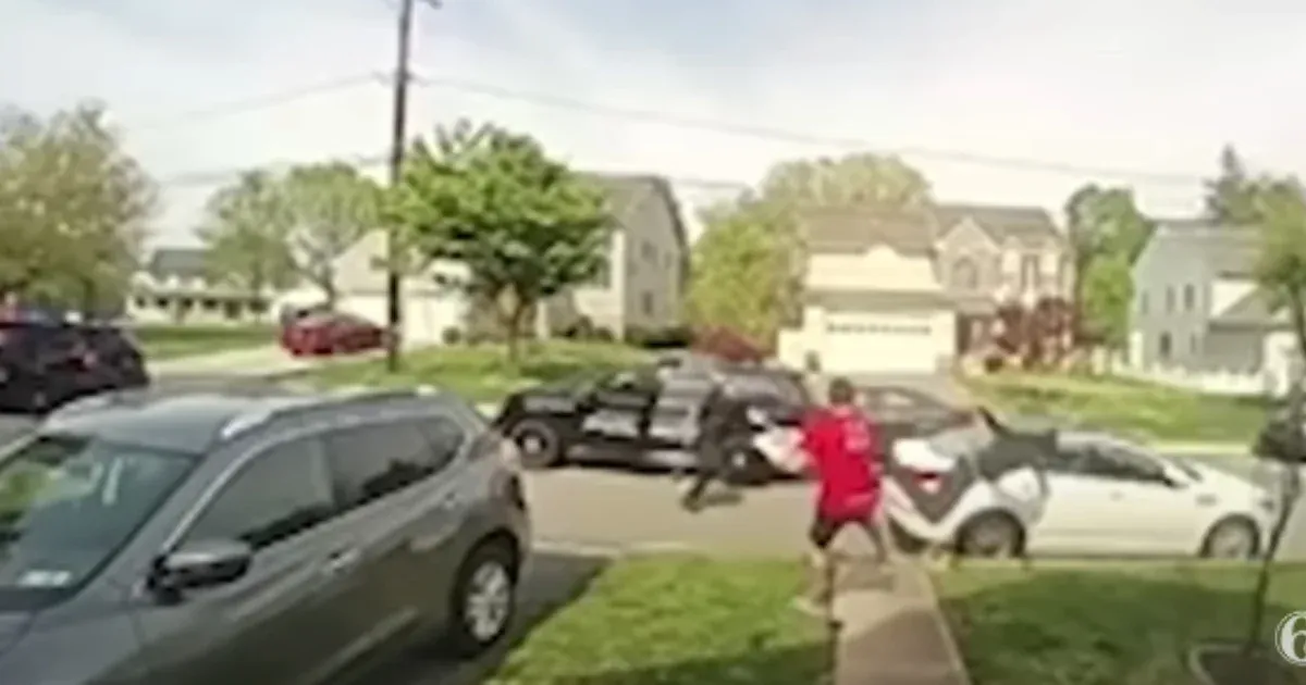 A Philadelphia pizza delivery guy was in the right place at the right time, catching a car thief on the run from the police