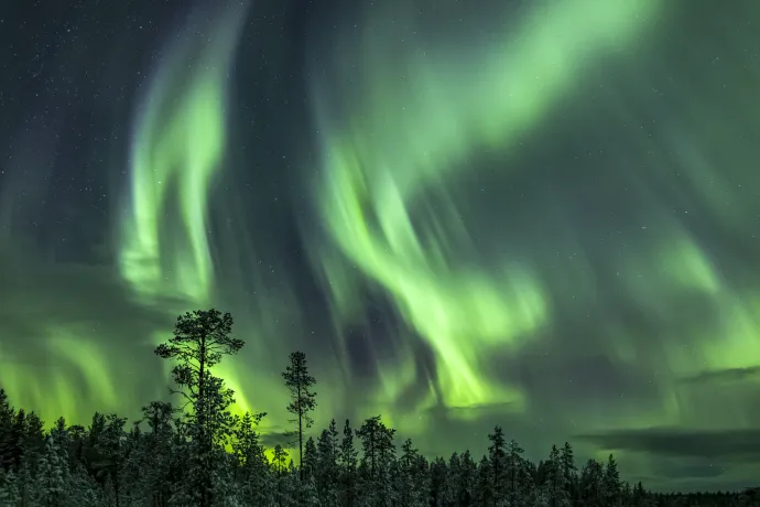 Sarki fény Svédországban, a Lappföld felett – Fotó: Arterra / Getty Images