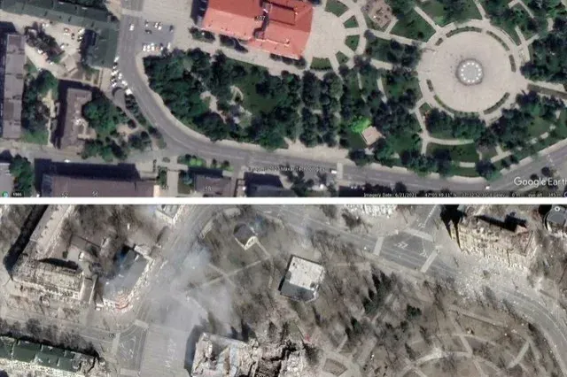 Mariupol most már a Google Earth műholdképein is egy romváros