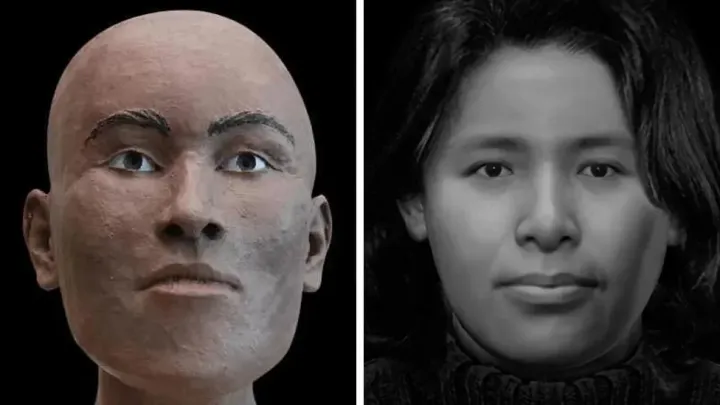 Az amszterdami áldozat arcának eredeti, 1999-es rekonstrukciója és az új technológiával készült, sokkal pontosabb ábrázolás – Forrás: Netherland Police