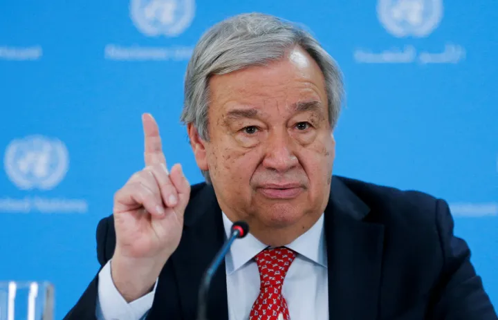 António Guterres ENSZ-főtitkár sajtótájékoztatója 2023. június 6-án Nairobiban – Fotó: Thomas Mukoya / Reuters