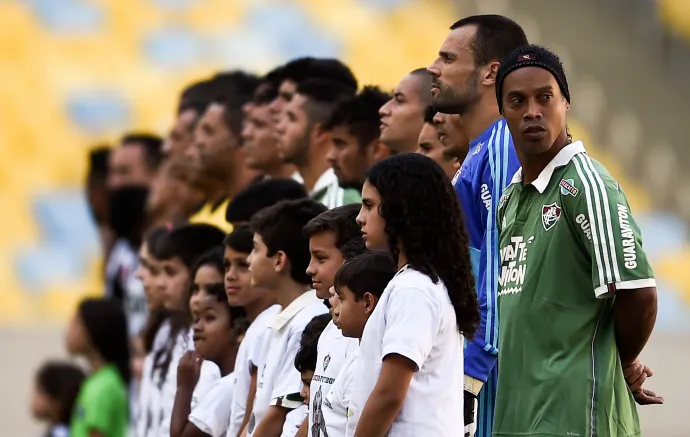 Ronaldinho pályafutása végén a brazil bajnokságban játszó Fluminense játékosaként 2015-ben – Fotó: Buda Mendes / Getty Images