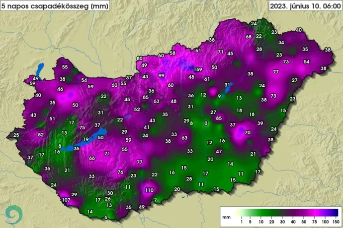 Majdnem háromhavi csapadék esett a Kékestetőn, míg Szolnokon csak 0,1 mm