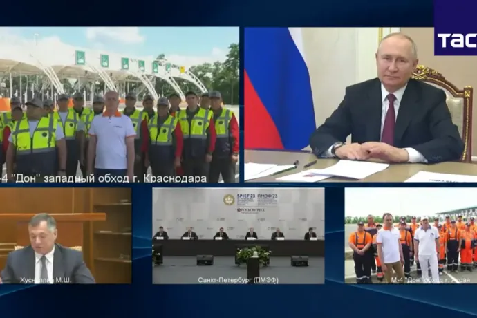 Putyin online vett részt a neki rendezett útavatási ceremónián