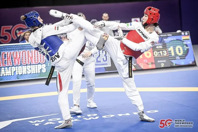 Márton Luána egyik mérkőzése a világbajnokságon – Forrás: worldtaekwondo.org