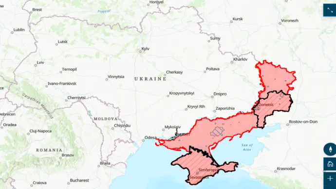 A frontvonal és az Oroszország által megszállt ukrajnai területek helyzete június 18-án – Forrás: ISW