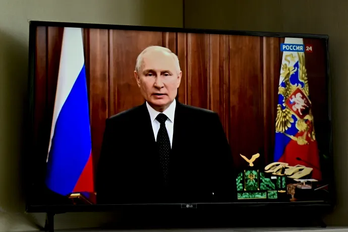 Putyin televízióbeszédében elítélte az árulókat – Fotó: Sefa Karacan / Anadolu Agency / AFP