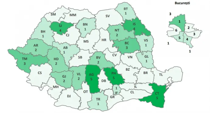 A 10-es átlagot elérők száma megyénként – Forrás: Oktatási Minisztérium