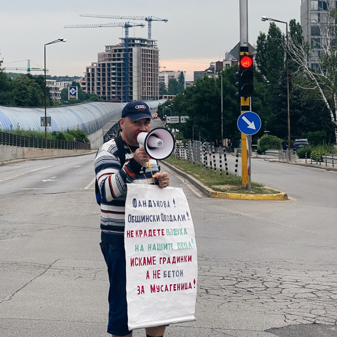 Beépítés ellen tiltakozó Szófiában. Fotó: Svetoslav Todorov