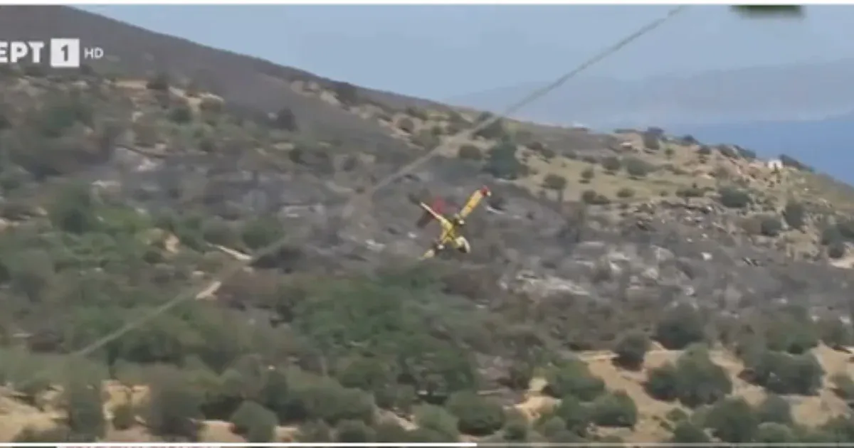 Καταπολεμούσε μια δασική πυρκαγιά στην Ελλάδα όταν ένα αεροπλάνο συνετρίβη και εξερράγη.