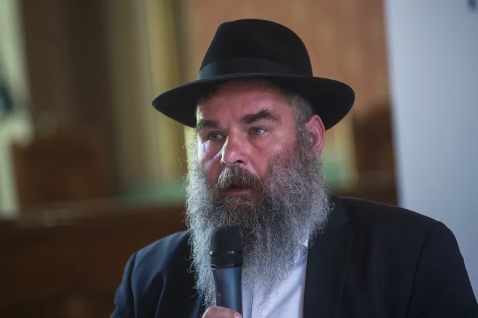 Szabó György, a Magyarországi Zsidó Örökség Közalapítvány kuratóriumának elnöke a holokauszttúlélők második generációjának támogatásáról tartott budapesti sajtótájékoztatón 2019. május 7-én – Fotó: Balogh Zoltán / MTVA / MTI