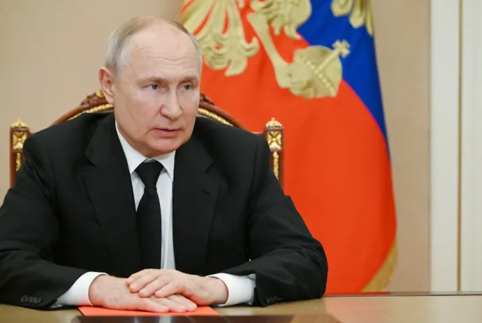 Vlagyimir Putyin orosz elnök 2023. augusztus 4-én Moszkvában, az orosz Biztonsági Tanács ülésén – Fotó: Sputnik / Reuters