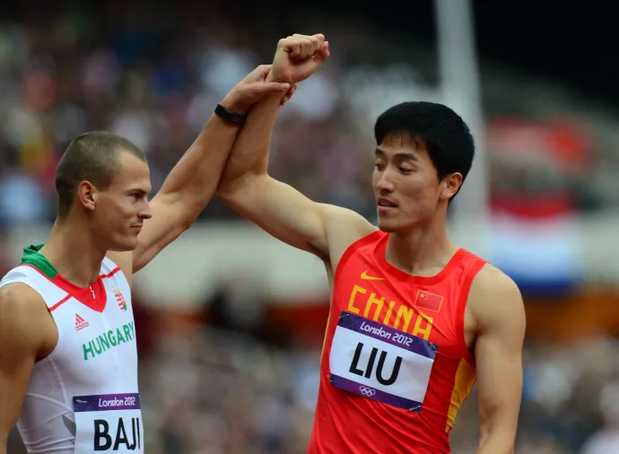 Liu Hsziang és Baji Balázs a londoni olimpián 2012-ben – Fotó: Olivier Morin / AFP