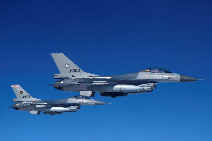 A holland légierő F-16-os vadászgépei egy bemutató napon 2023. július 4-én – Fotó: Piroschka van de Wouw / Reuters