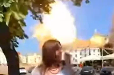 Videón, ahogy becsapódik a rakéta Csernyihivben