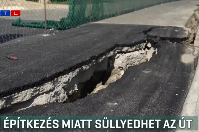 Egy hét alatt több tíz centit süllyedt a XI. kerületben egy útszakasz