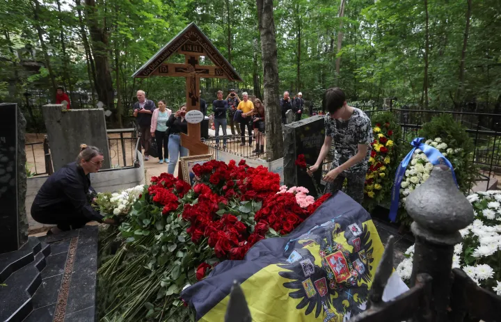 Prigozsin sírja a Porohovszkoje temetőben Szentpéterváron – Fotó: Reuters