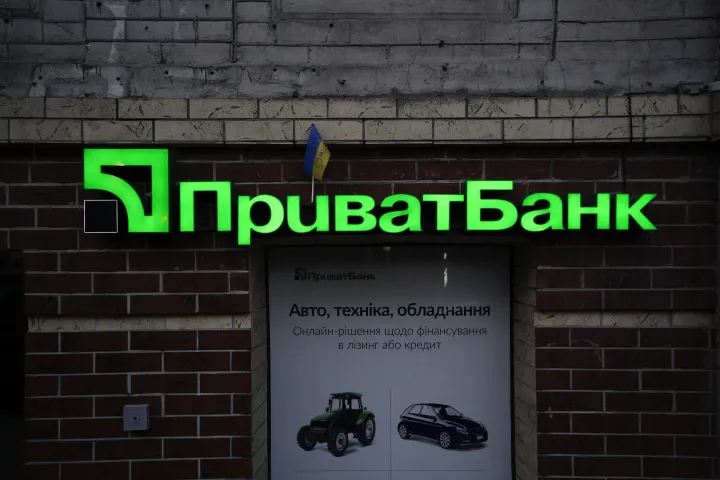 A Privatbank egyik fiókja Kijev központjában 2019. április 1-jén – Fotó: NurPhoto / Jaap Arriens / NurPhoto via AFP