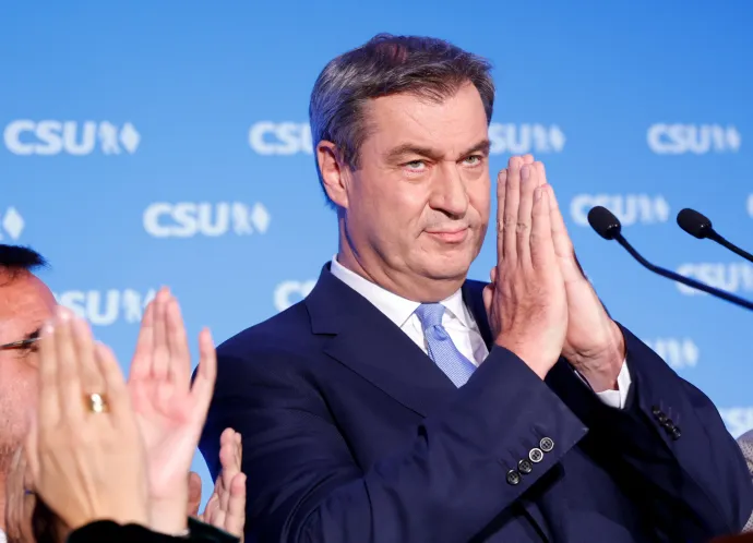 Markus Söder bajor miniszterelnök megköszöni a CSU választóinak a párt győzelmét – Fotó: Michaela Rehle / Reuters