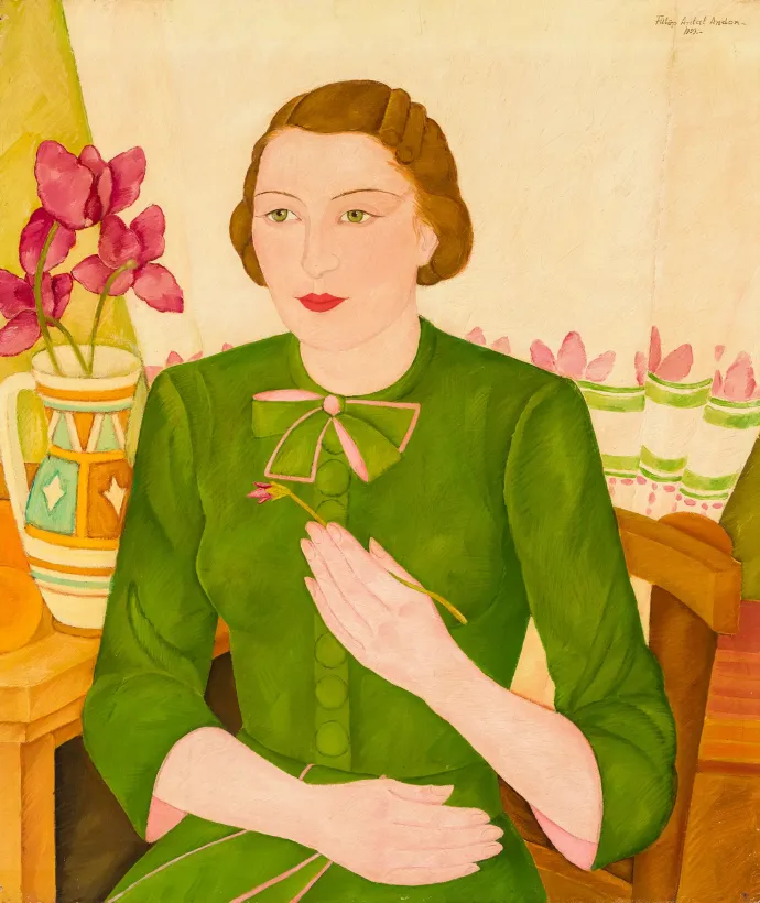 Fülöp Antal Andor: Margit zöld ruhában (1939) – Fotó: Quadro Galéria