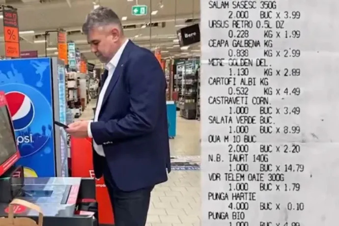 Ciolacu elment vásárolni száz lejjel, megtöltötte a szatyrát, és aprópénz is maradt a zsebében