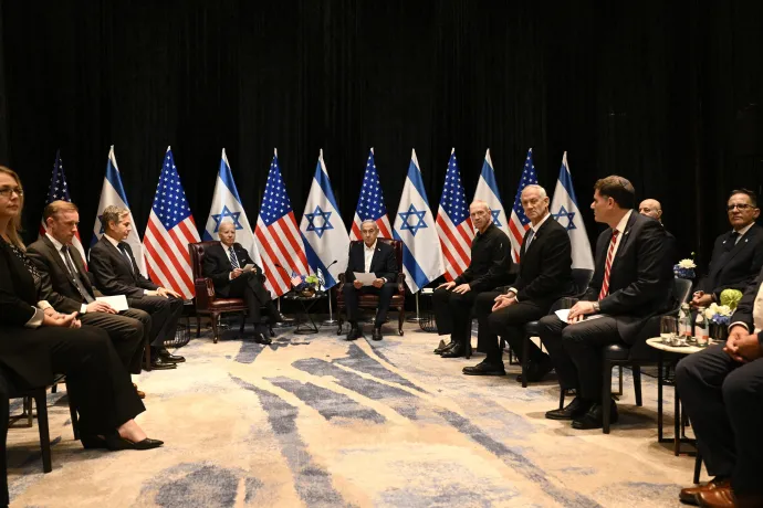 Joe Biden az izraeli háborús kabinetben – Fotó: Brendan Smialowski / AFP