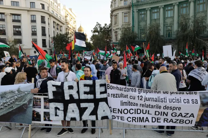 Néhány százan tüntettek Bukarestben Palesztina mellett