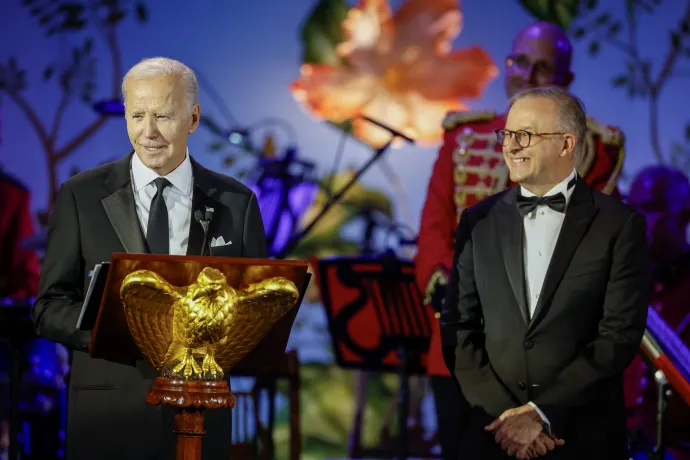 Joe Biden amerikai elnök és Anthony Albanese ausztrál miniszterelnök a Fehér Házban október 25-én – Fotó: Tasos Katopodis / Getty Images / AFP