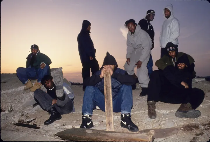 A Wu-Tang Clan mind a 9 tagja New York Staten Island kerületében, 1993. május 8-án – Fotó: Al Pereira / Michael Ochs Archives / Getty Images