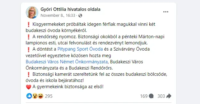 Győri Ottilia bejegyzése 2023. november 10-én délelőtt 11:30-kor