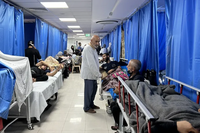 Az al-Shifa kórház Gázában – Fotó: Khader Al Zanoun / AFP or licensors