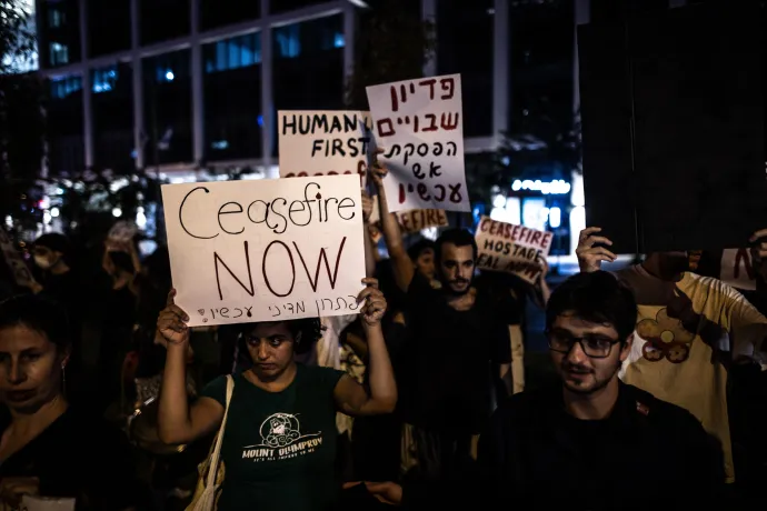 Tüntetés Tel-Avivban – Fotó: Mostafa Alkharouf / 2023 Anadolu