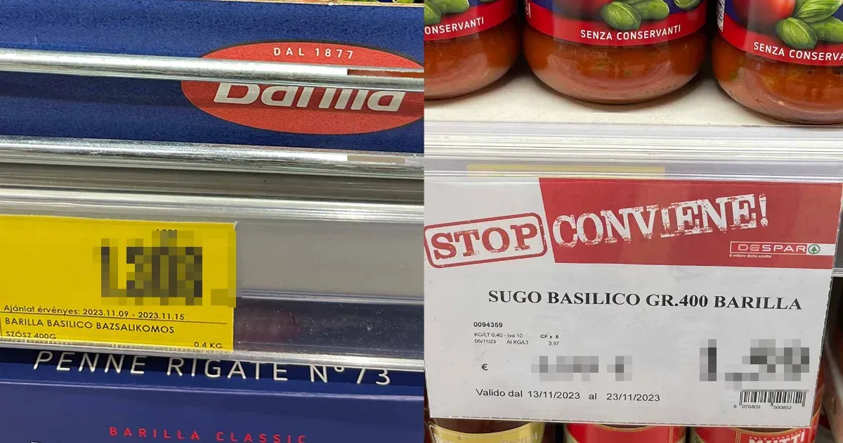 The same tomato sauce is on sale in Hungarian and Italian Spar, you can already guess the continuity