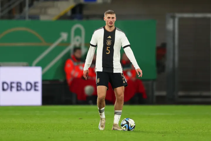 Dárdai Márton az észtek elleni mérkőzésen a német U21-es válogatottban – Fotó: Friso Gentsch / DPA PICTURE-ALLIANCE VIA AFP