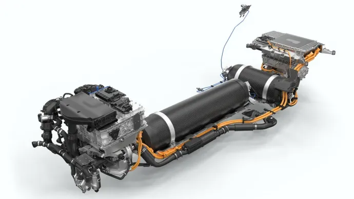 Az üzemanyagcellás BMW alapvetően egy villanyautó, amely nem akkumulátorból nyeri az energiát a hajtáshoz, hanem magasnyomású tartályokban tárolt hidrogénből – Fotó: BMW Group