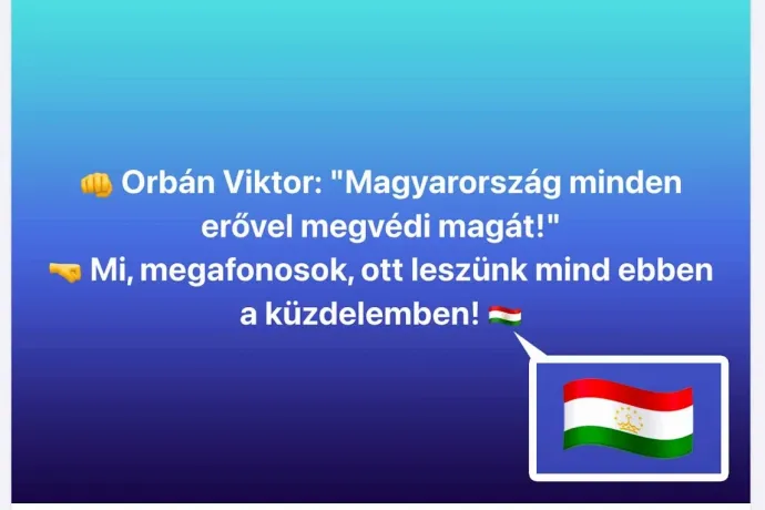 A Megafon a tádzsik zászlóval tett hűségesküt Orbán Viktor és Magyarország megvédése mellett