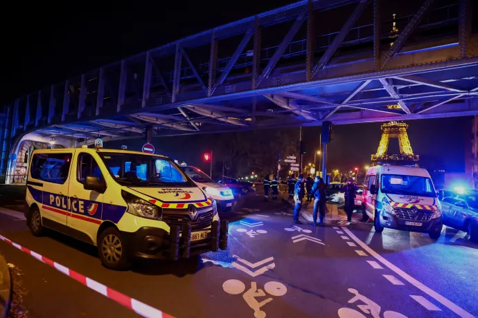 Rendőri lezárás Párizsban a 2023. december 2-i, egy halálos áldozattal járó késes támadás után – Fotó: Stephanie Lecocq / Reuters