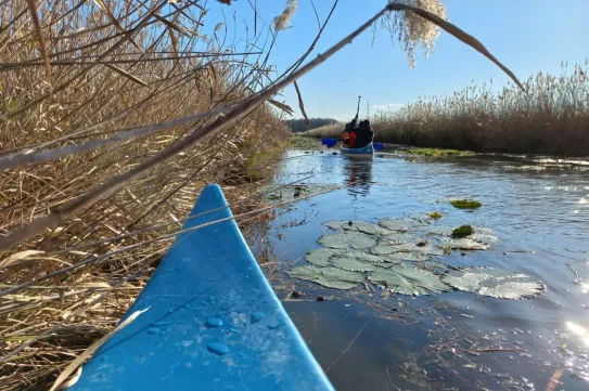 Téli kenutúra Hévízen: mintha egy tányér gőzölgő levesben eveznél