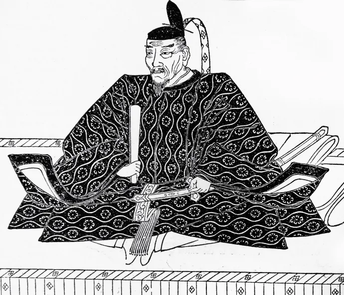 Tojotomi Hidejosi, a Szengoku korszak kiemelkedő hadvezérének 16. századra datált portréja – Fotó: Ann Ronan Picture Library / Photo12 / AFP