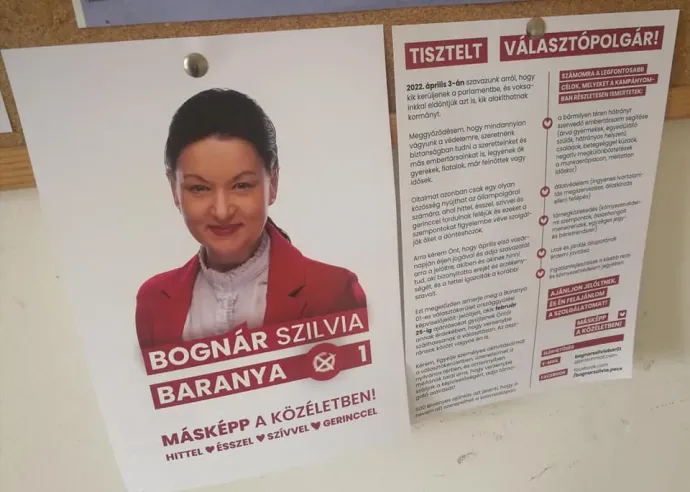 Kampányplakát a 2022-es választáson – Fotó: Bognár Szilvia Facebook-oldala