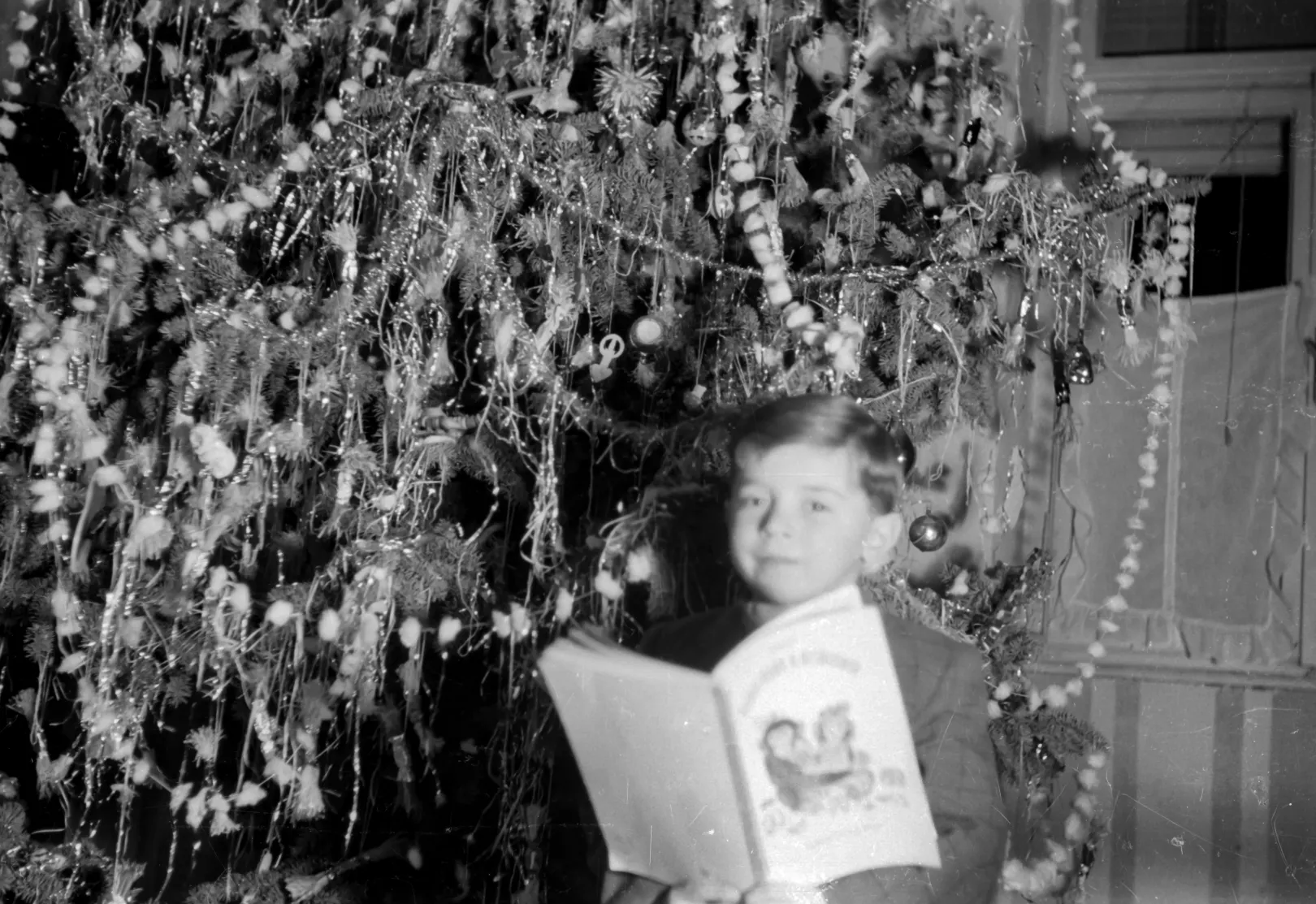 Egy fiú a karácsonyfa előtt 1958-ban – Fotó: Dr. Horváth Attila / Azopan Fotóarchívum
