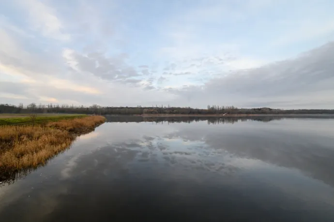 A Pátkai-víztározó 2023 januárjában – Fotó: Vasvári Tamás / MTI