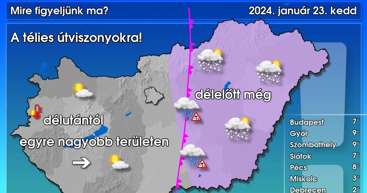 Havazásra, ónos esőre lehet számítani a Tiszántúlon