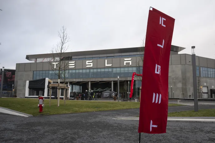 A Tesla gyára Grünheidében 2024. január 14-én Fotó: Christophe Gateau / DPA / AFP
