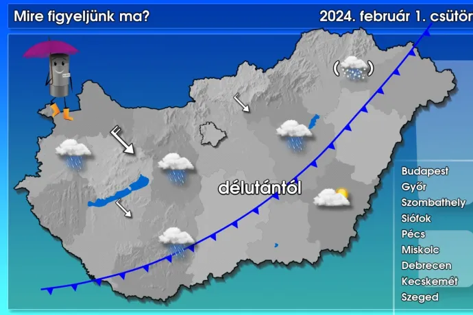 Hidegfrontot hoz február első napja