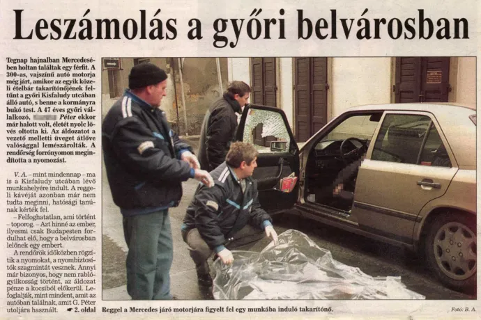 A megyei napilap másnapi beszámolója – Forrás: Arcanum Digitális Tudománytár / Kisalföld, 1999. jan. 12.