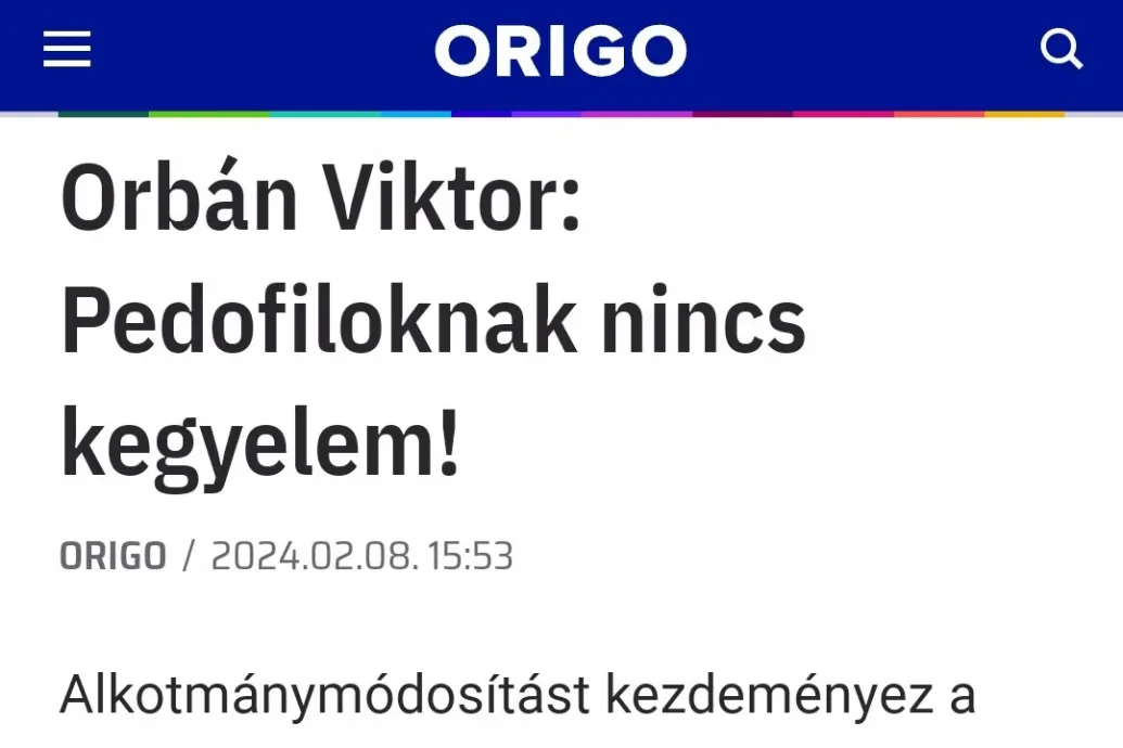 Az Origo megírta úgy Orbán bejelentését, hogy nincs benne se Novák neve, se a konkrét pedofilügy