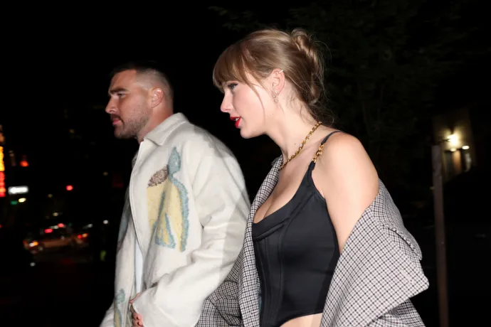Taylor Swift és Travis Kelce október 14-én New Yorkban – Fotó: Johnny Nunez / Getty Images