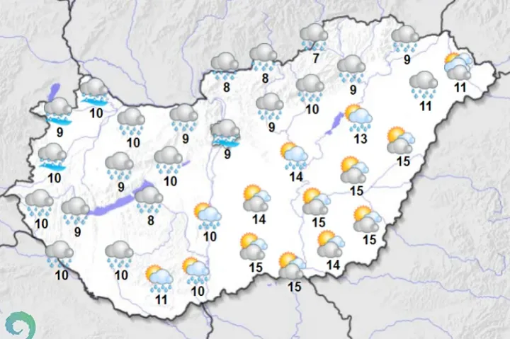 Borús, esős vasárnap áll előttünk, de hideg legalább nem lesz